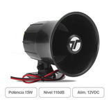 Sirena Para Alarma 15w, 110db, 1 Tono, Alimentación 12vdc