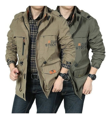 Chaqueta Gabardina Impermeable Desmontable For Hombre