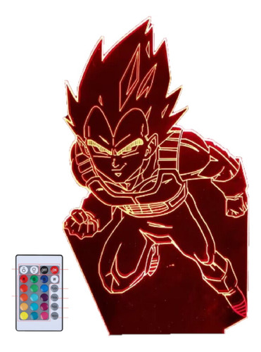 Lámpara Led 3d Vuelo Vegeta Dragón Ballz Usb Touch 7colores Color De La Estructura Negro Color De La Pantalla 7 Colores