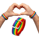 2 Pulseras Correa Reloj Orgullo Gay Pride Lgbt Arcoiris