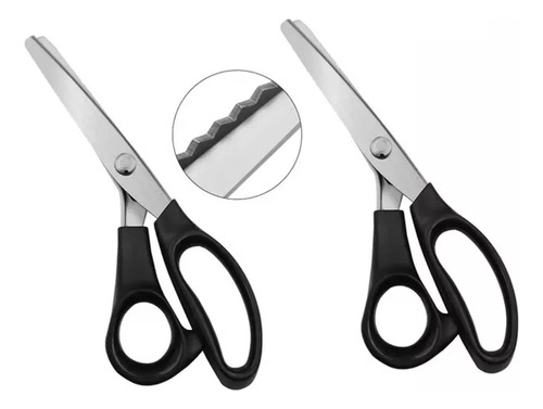 2× Tailor Scissors Lace Scissors Zig Zag Stainless Steel