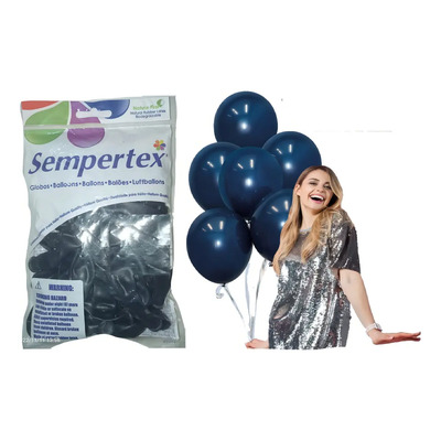 Bolsa 50 Globos Azul Naval Fashion # 5 Sempertex Latex | MercadoLibre