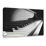 Cuadro Decorativo Canvas Teclas De Piano Negro 120x80