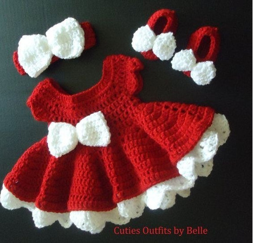 Vestido Navideño Tejido Crochet 