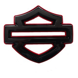 Emblema Harley Davidson Para Tanque Gasolina Negro/rojo