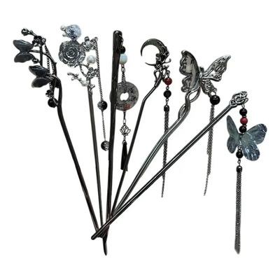 Horquillas Chinas, 6 Piezas De Horquillas Vintage, Negro
