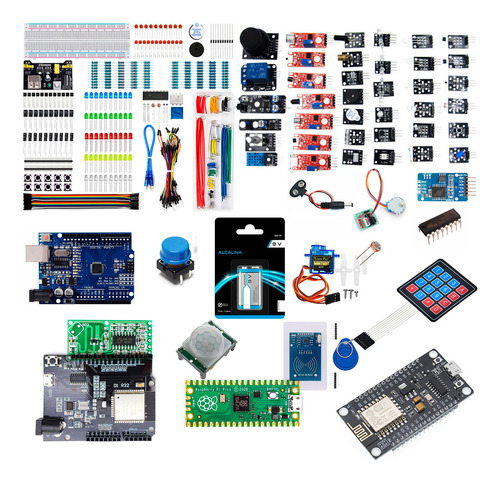 Kit 37 Sensores + 4mcu Para Arduino Rbpi Pico Esp32 + Otros