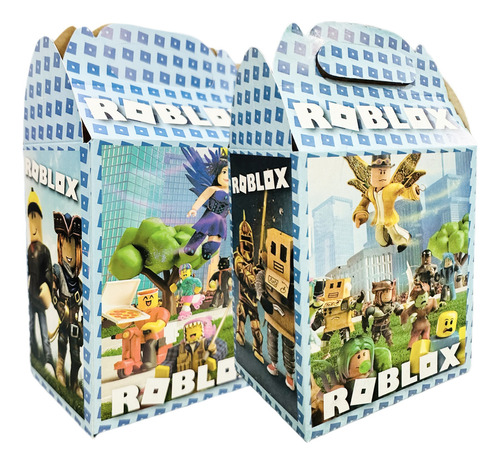 10 Cajas Dulceros Roblox Fiesta Carton Aguinaldos Bolo