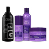 Matizador Black Gloss + Kit All Blond Prohall Para Loiras