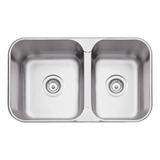 Bacha Cocina Doble Acero Inox. Satinado 69 X 40 Tramontina