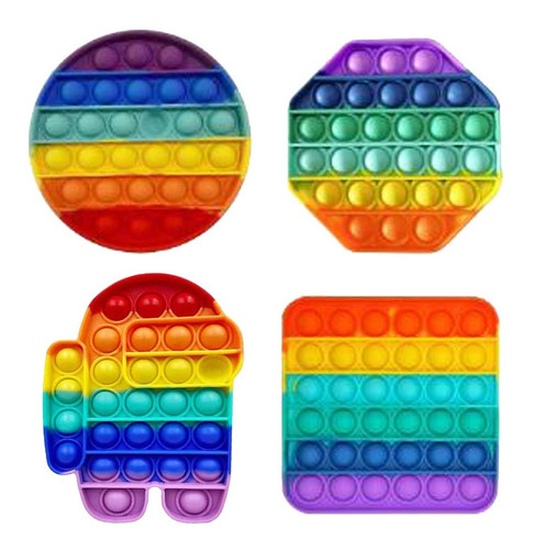 4pcs Rainbow Push Pop It Juguete Sensorial, Entre Noso Juego