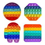 4pcs Rainbow Push Pop It Juguete Sensorial, Entre Noso Juego