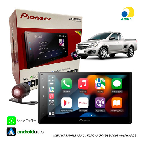 Central Multimídia Pionner Carplay Android Auto Bluetooth 7p