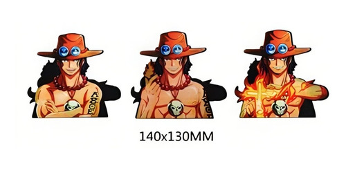 Sticker 3d Movimiento Anime One Piece Luffy Portgas Ace 