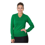 Blusa De Frio Feminina Gola V Tricot Manga Longa Cacharrel 