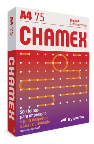 Papel Sulfite A4 75g/m² Para Impressão Chamex 500 Fls