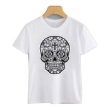 Polera Calavera Catrina Mexico Unisex Moda Camiseta Blanca