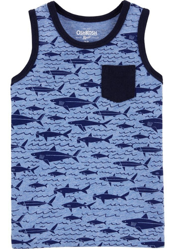 Carter´s / Oshkosh! Remera Musculosa. Cte. Shark. T/ 5 Años.