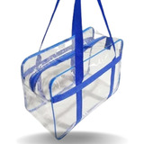 Bolsa Transparente Azul Praia Piscina Guardar Brinquedo Etc