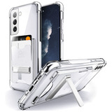 Funda Para Samsung Galaxy S22 Con Soporte Y Tarjetero Clear 