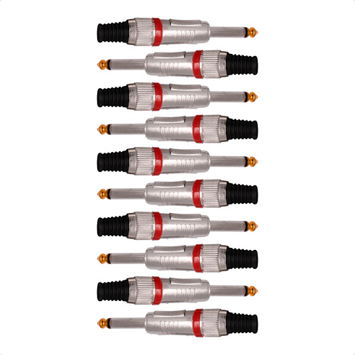 Kit 10un Plug P10 Mono Reforçado Cromado Profissional Violao
