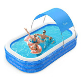 Piscina Inflable Grande Con Toldo, 120  X 70  X 20 , Para Ni