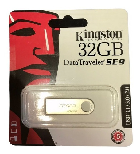 Memoria Usb Kingston Datatraveler Se9 32gb 2.0/3.0 Plateado