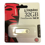 Memoria Usb Kingston Datatraveler Se9 32gb 2.0/3.0 Plateado