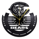 Reloj De Pared Disco Vinil Vinilo Acetato Bears Nfl 056