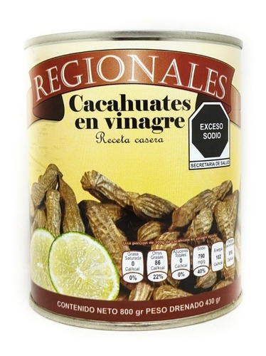 Cacahuate En Vinagre Lata De 800 Grs Botana Regional