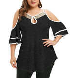 Conjunto De Ombros Vazados Femininos H Plus Size