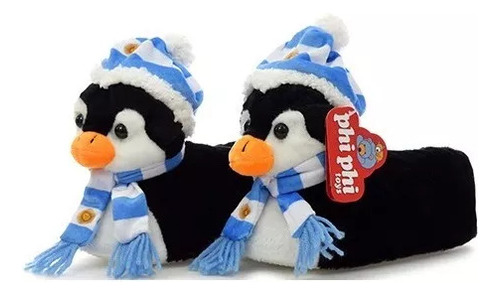 Pantuflas Pingüino Con Gorro Argentino Phi Phi Toys Peluche 