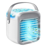Mini Ventilador Cooler Humidificador Recargable Luz Led 