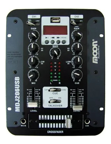 Mixer Consola Dj Stereo Moon Mdj 206 Usb Bluetooth 4 Canales