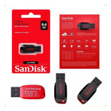 Pendrive Cruzer Blade 64gb Usb 2.0 Flash Drive  Sandisk 2un