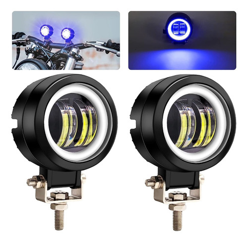 Par Faros Auxiliares Moto Exploradoras Ojos De Ángel 6d 20w