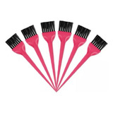 Kit X6 Pinceles Para Tintura Coloración Peluquería Rosa