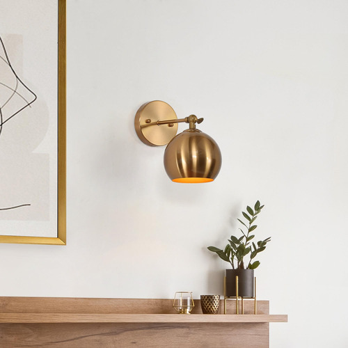 Aplique De Pared Dorado, Luces De Pared Modernas Ajustables 