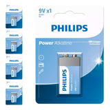 5 Baterias Alcalinas 9v Philips 5 Cart