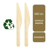 100 Cuchillos Cubiertos De Madera Desechables Ecológico