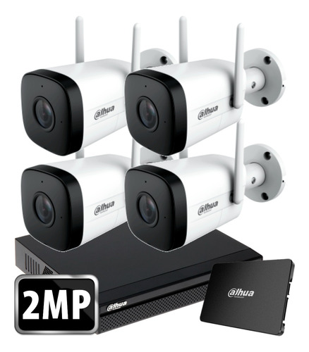 Kit Ip Seguridad Dahua Dvr 4 + 1tb + 4 Camaras Wifi Audio