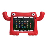 Funda Tablet 7 PuLG Niños Antigolpes Monster Mymo Level Up Color Rojo