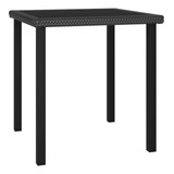 Mesa De Comedor De Jardín Negra 27.6x27.6 X28.7  Poly Rattan