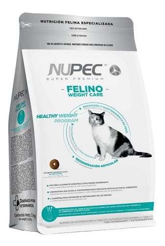 Nupec Felino Weight Care Gato 3 Kg Para Bajar Peso Y Control