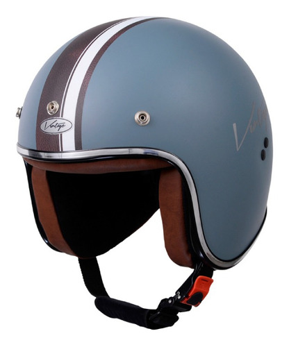 Casco Para Moto Abierto Vertigo Vintage Maya  Gris Mate Talle L 