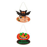 2x Decoración De Puerta De Halloween Placa Colgante Placa