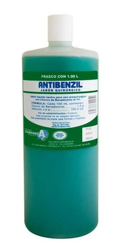 Jabón Quirúrgico Desinfectante Antibenzil  Verde 1lt