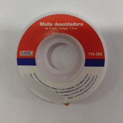 10pz Malla Desoldadora Radox 1.5m 110-500