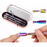 Kit De Pulsador De Cutículas Para Manicura, 4 Piezas, Con Fu