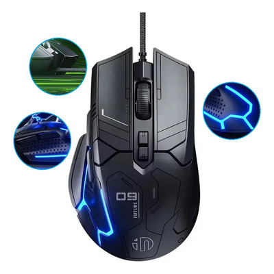 Mouse Gamer Diseño Ligero Mouse Ergonomico De 6 Botones, Ratón Con Efecto De Iluminación Rgb De 12800 Dpi Mouse Alambrico Usb Techwolf Para Ordenadores, Portátiles Y Teléfonos Móviles Color Negro | MercadoLibre